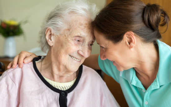 Nurse with elderly woman